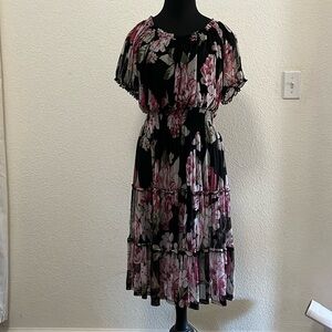 Women's 14 Kate and Lily floral black dress